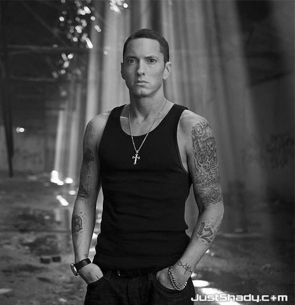 Eminem on the Set for the Video of the Single "Beautiful".