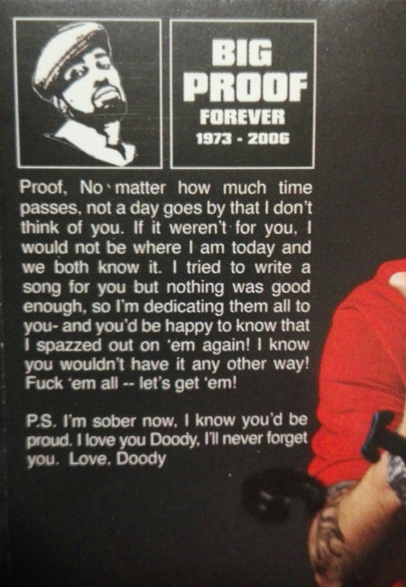 A Letter to Proof who was Eminem's best Friend.