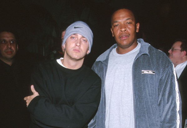 An old image of Eminem and Dre.